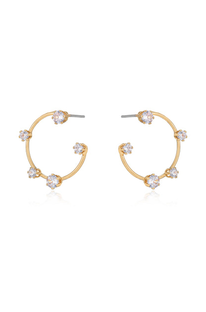 Celestial Small Wire & Crystal Ring Earrings