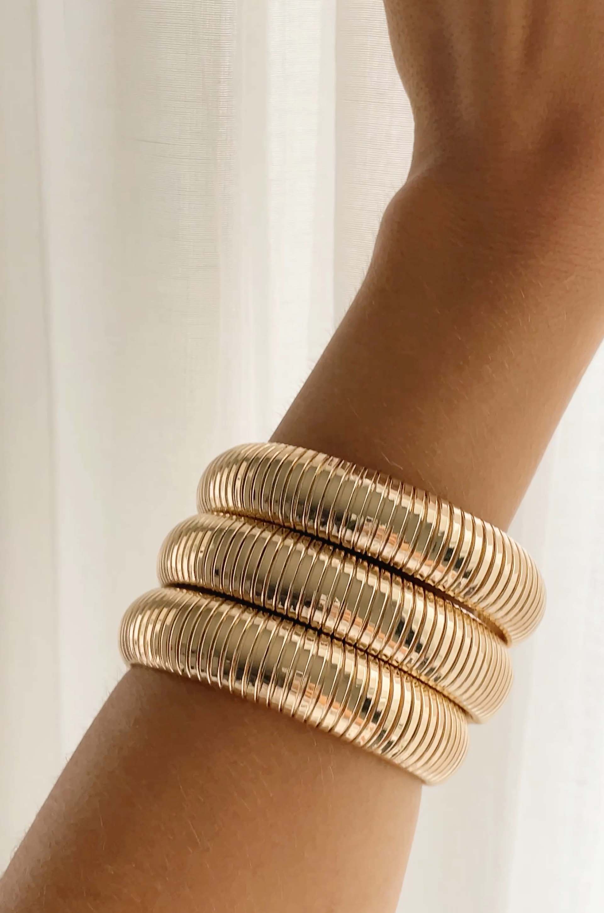 Golden Hour Flex Snake Chain Stretch Bracelet Set