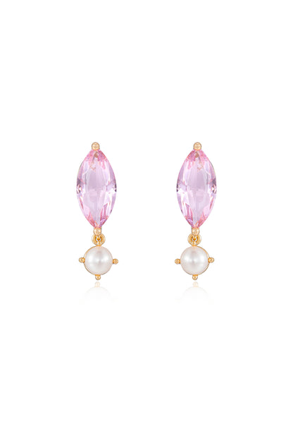 Sweet Mauve Crystal Dangle Earrings