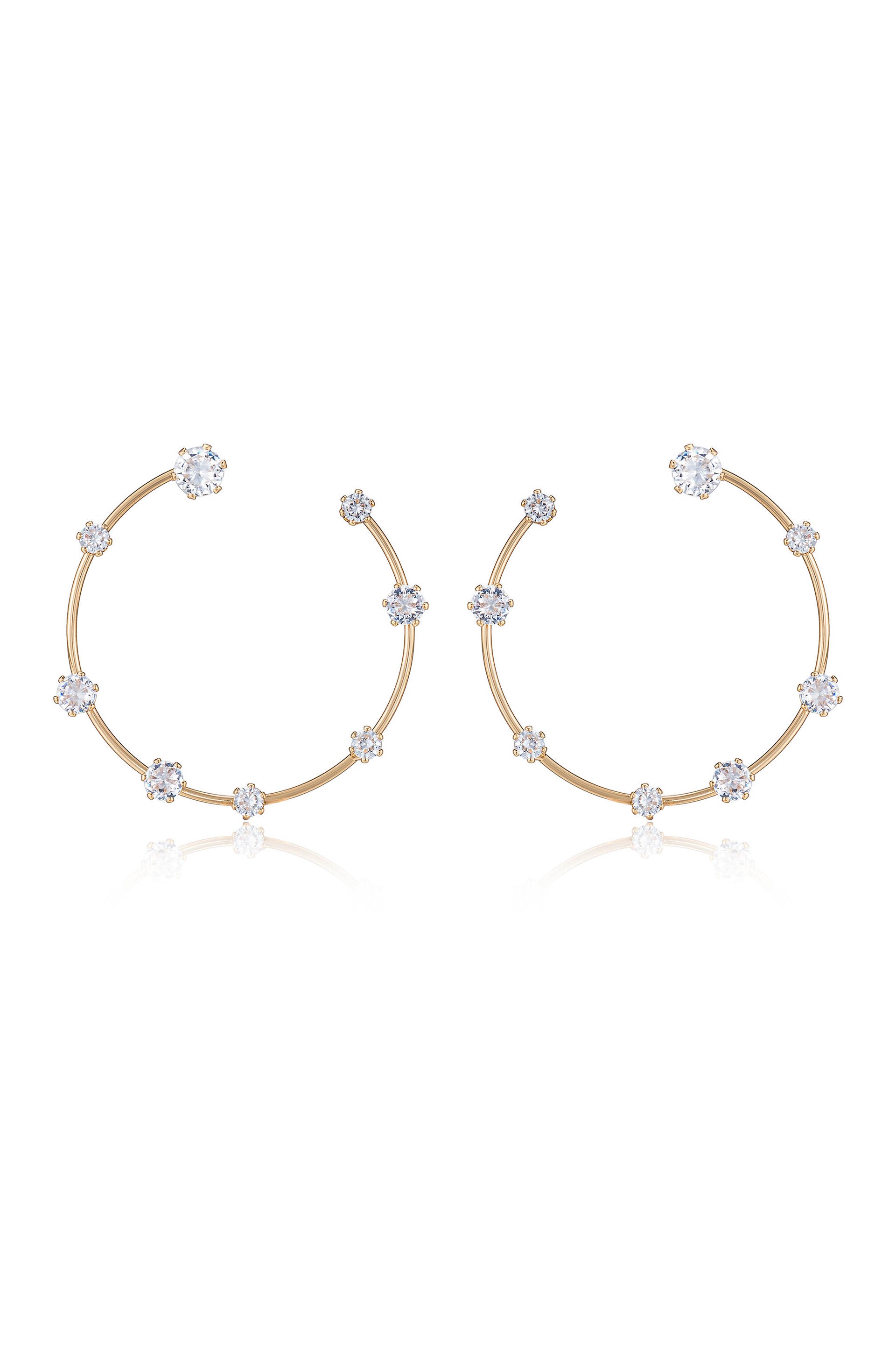 Celestial Large Wire & Crystal Ring Earrings