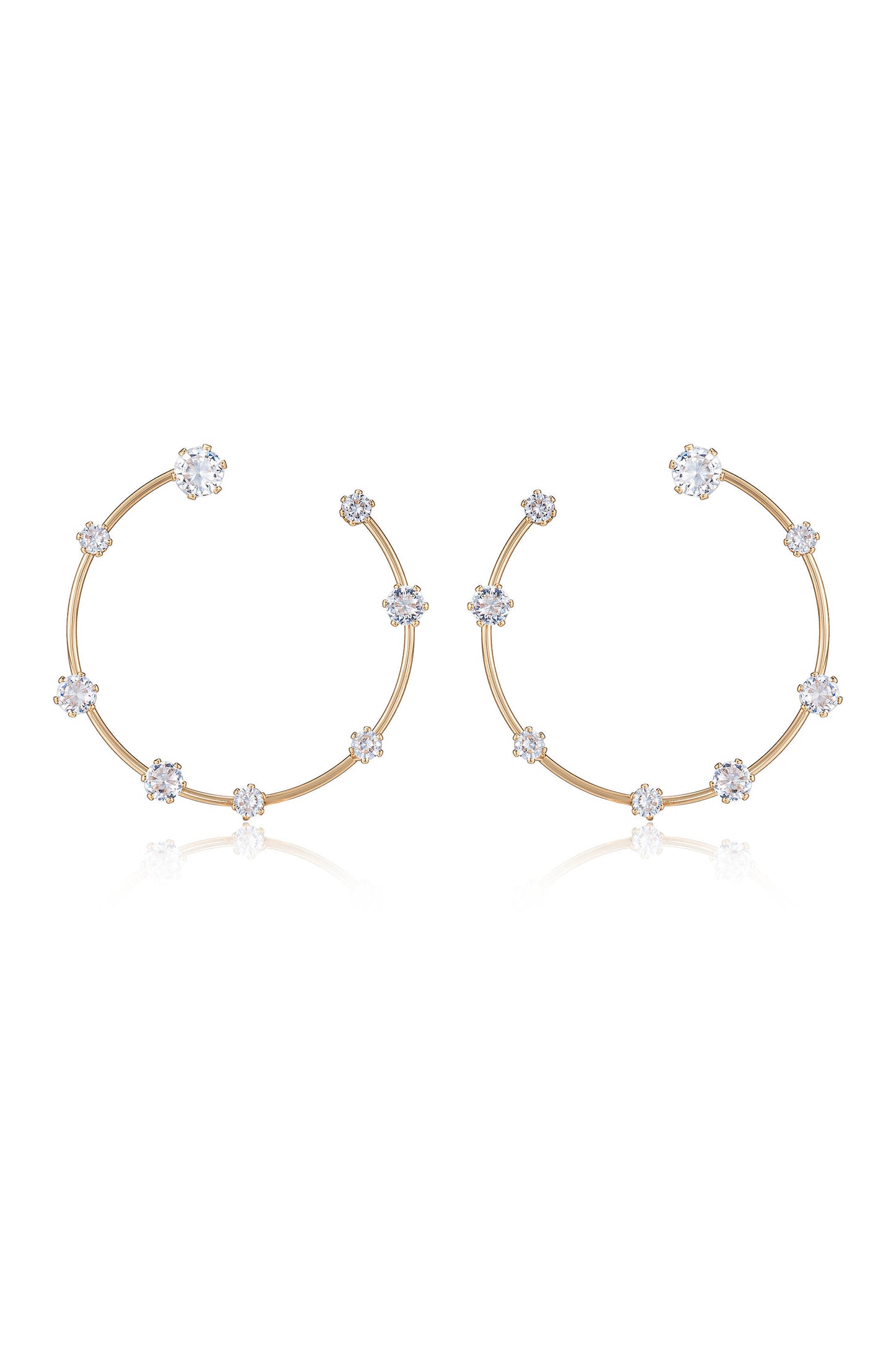 Celestial Large Wire & Crystal Ring Earrings