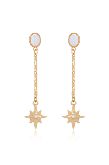 Celestial Opal Star Drop Earrings