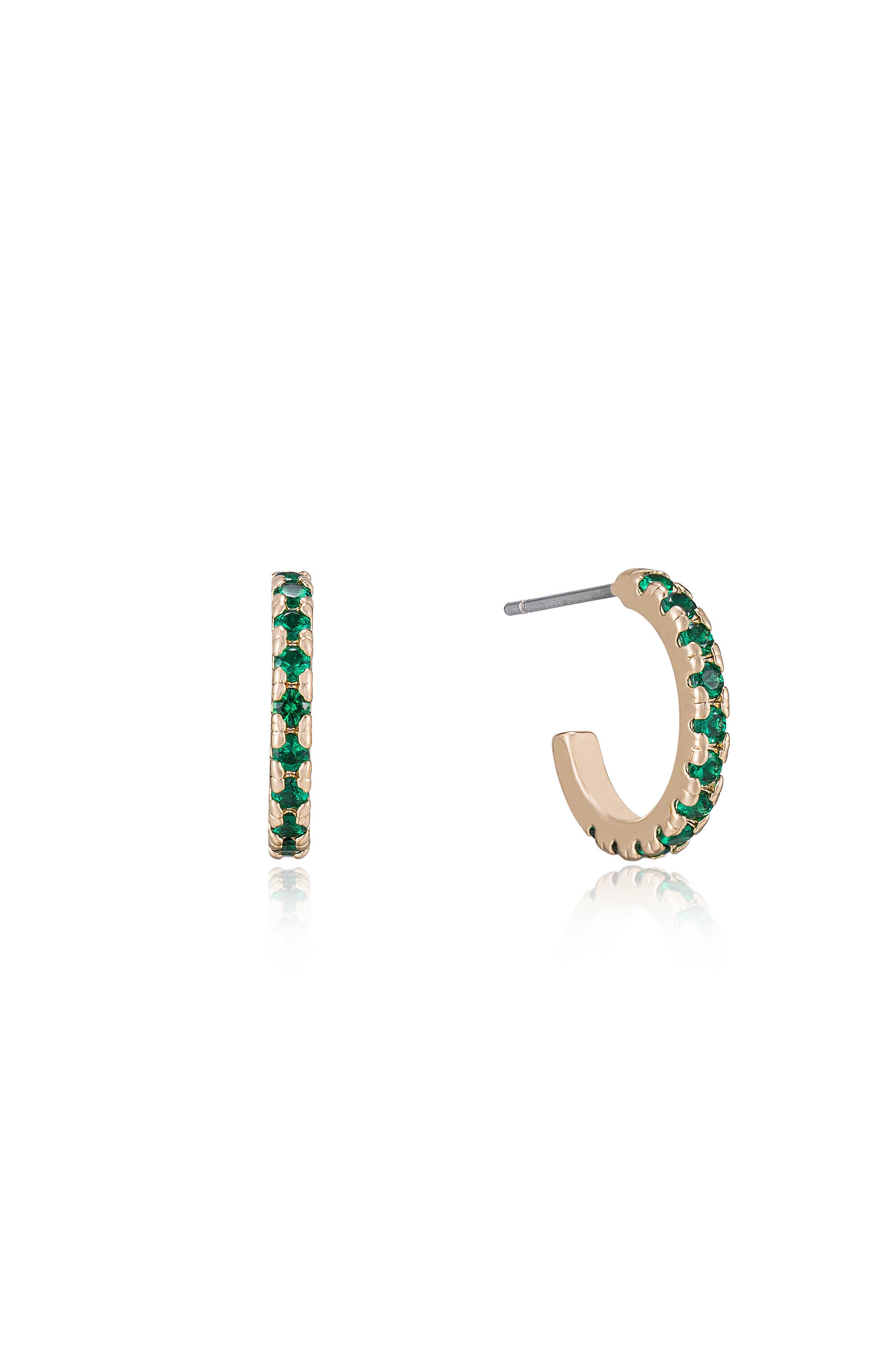 Colorful Crystal 18k Gold Plated Huggie Earrings