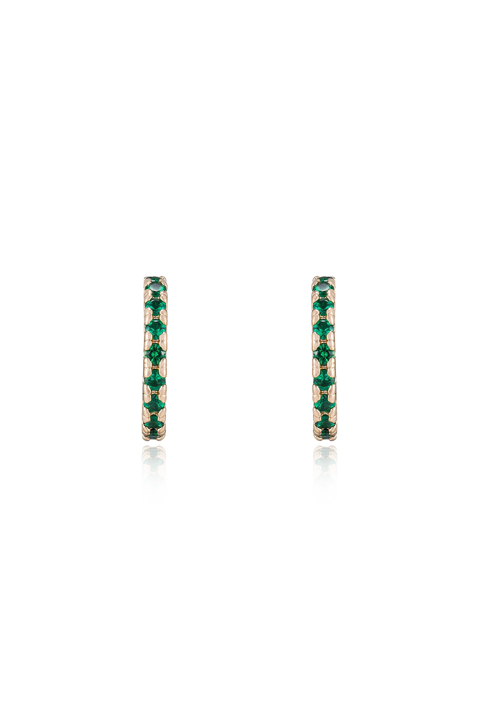 Colorful Crystal 18k Gold Plated Huggie Earrings