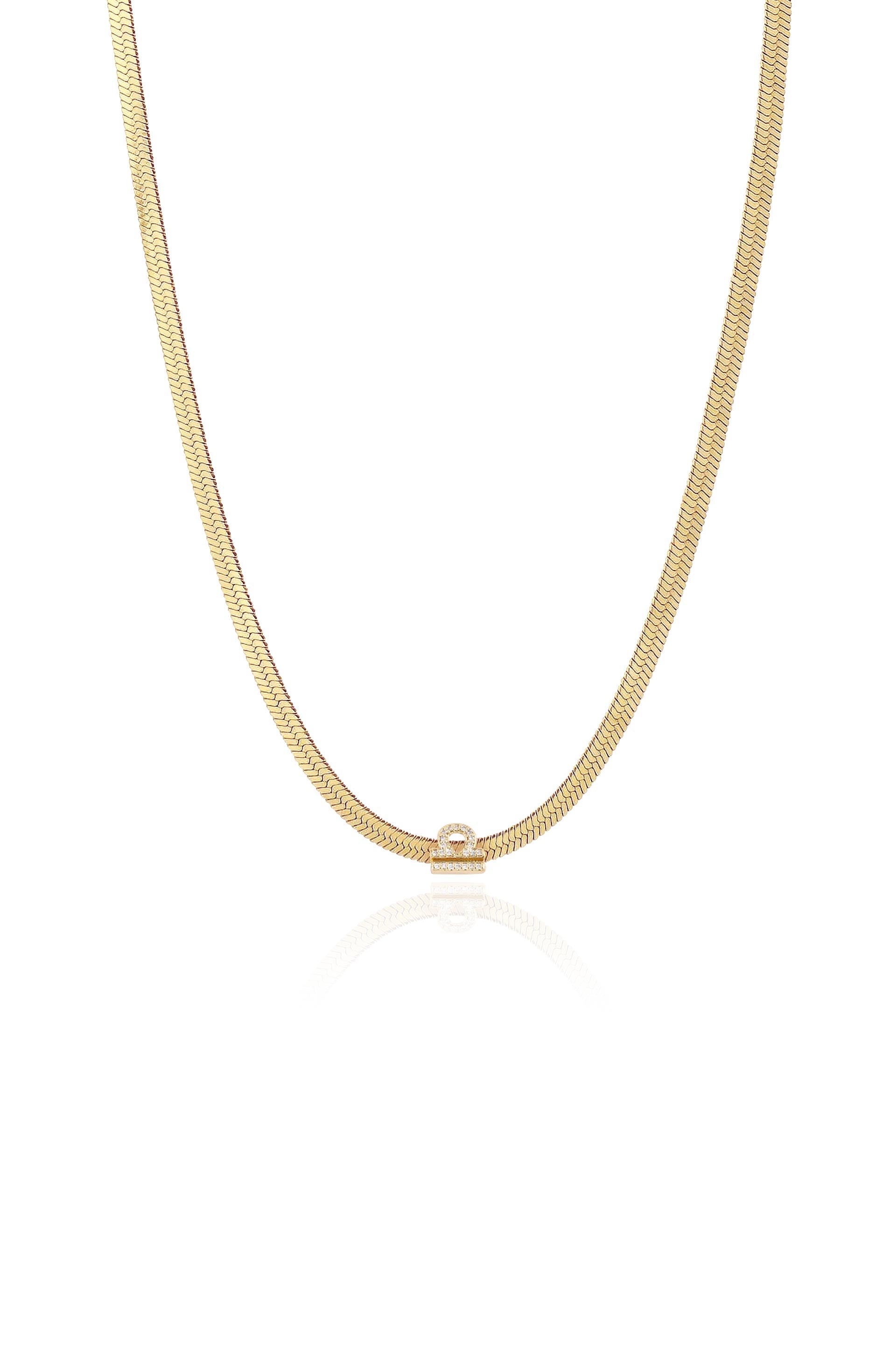 Zodiac Herringbone 18k Gold Plated Necklace – Ettika