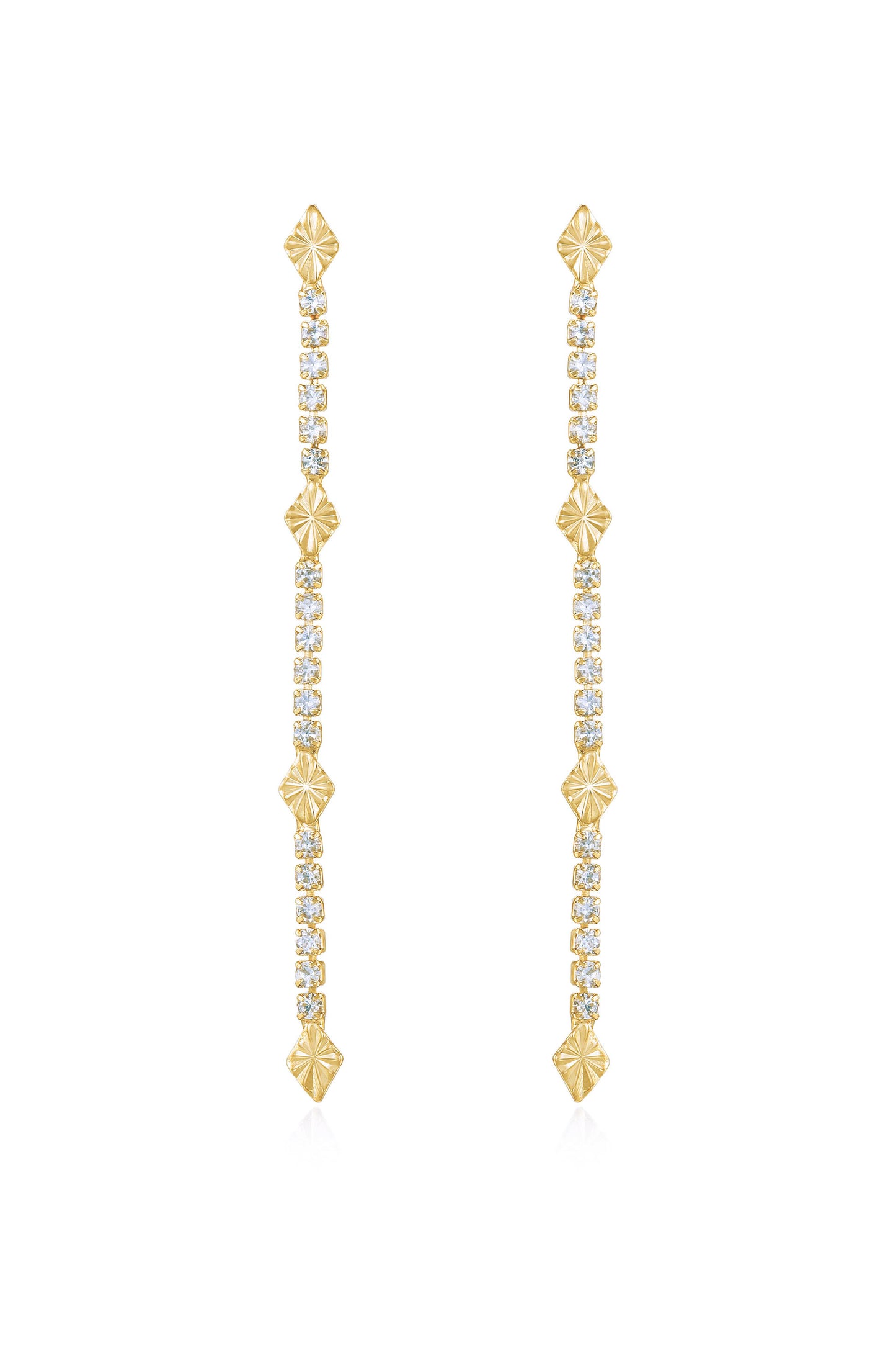 Straight Crystal Chain Dangle Earrings