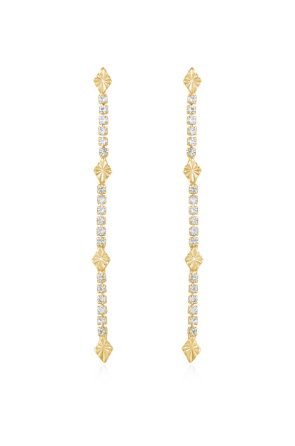 Straight Crystal Chain Dangle Earrings