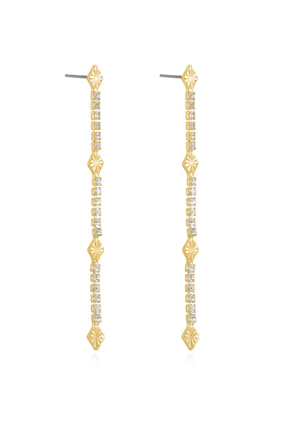 Straight Crystal Chain Dangle Earrings