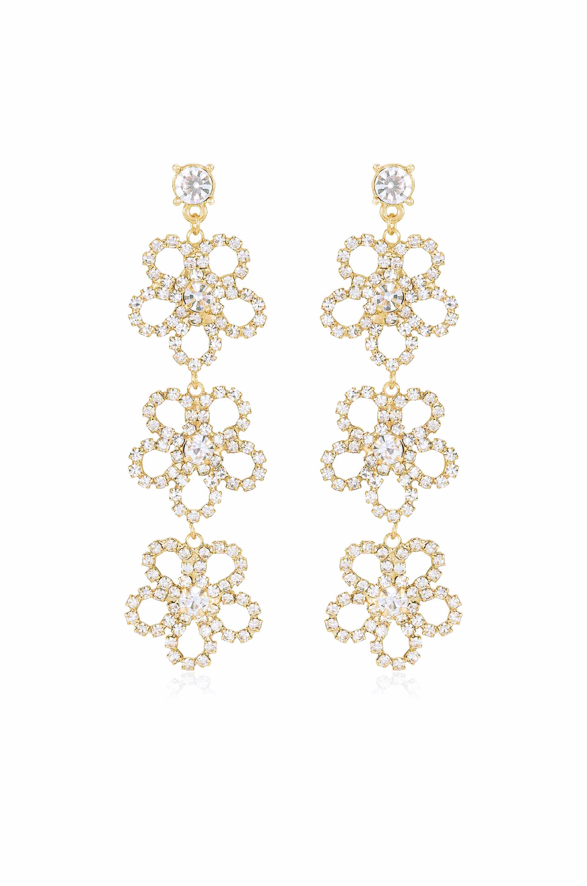 Flower Power Triple Drop Earrings