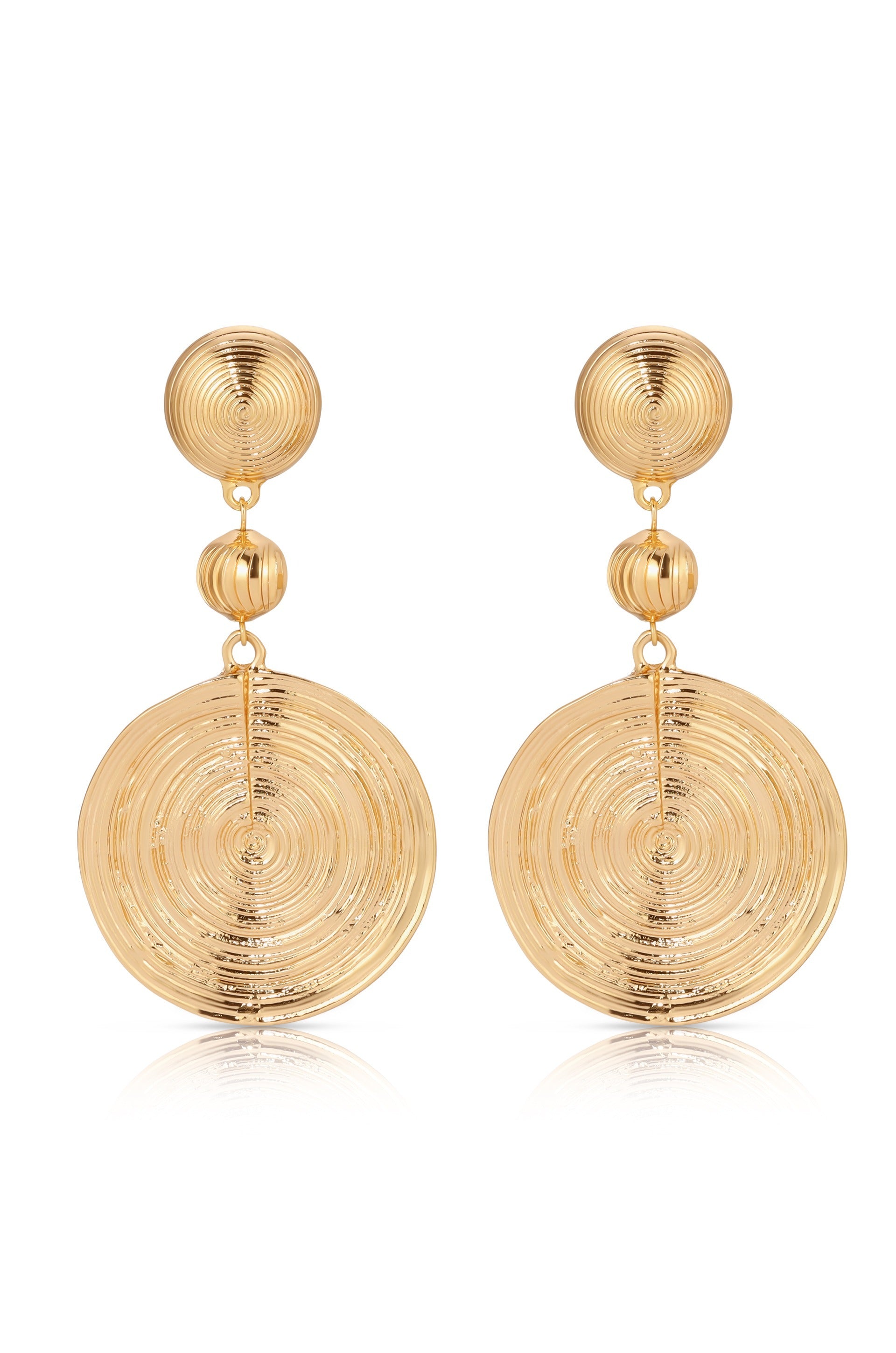 Textured Disc Statement Earrings