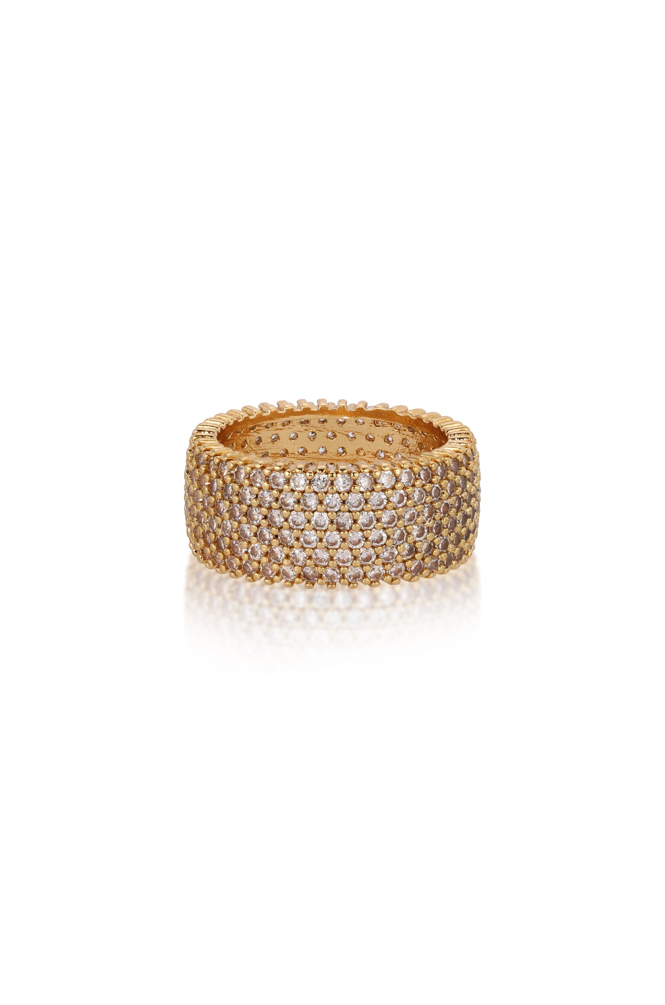 Crystal Thick Band Ring