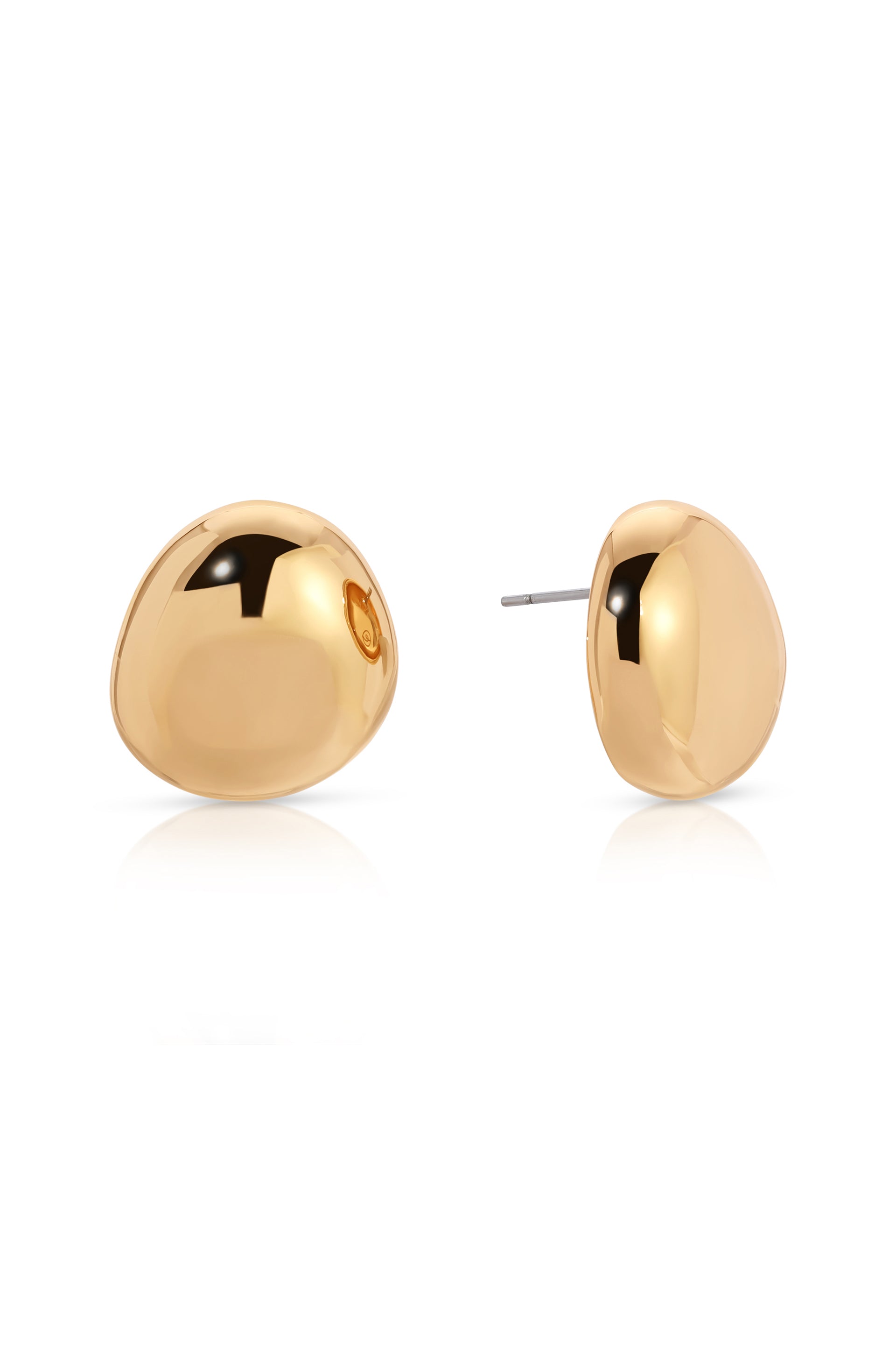 Polished Pebble Stud Earrings in gold