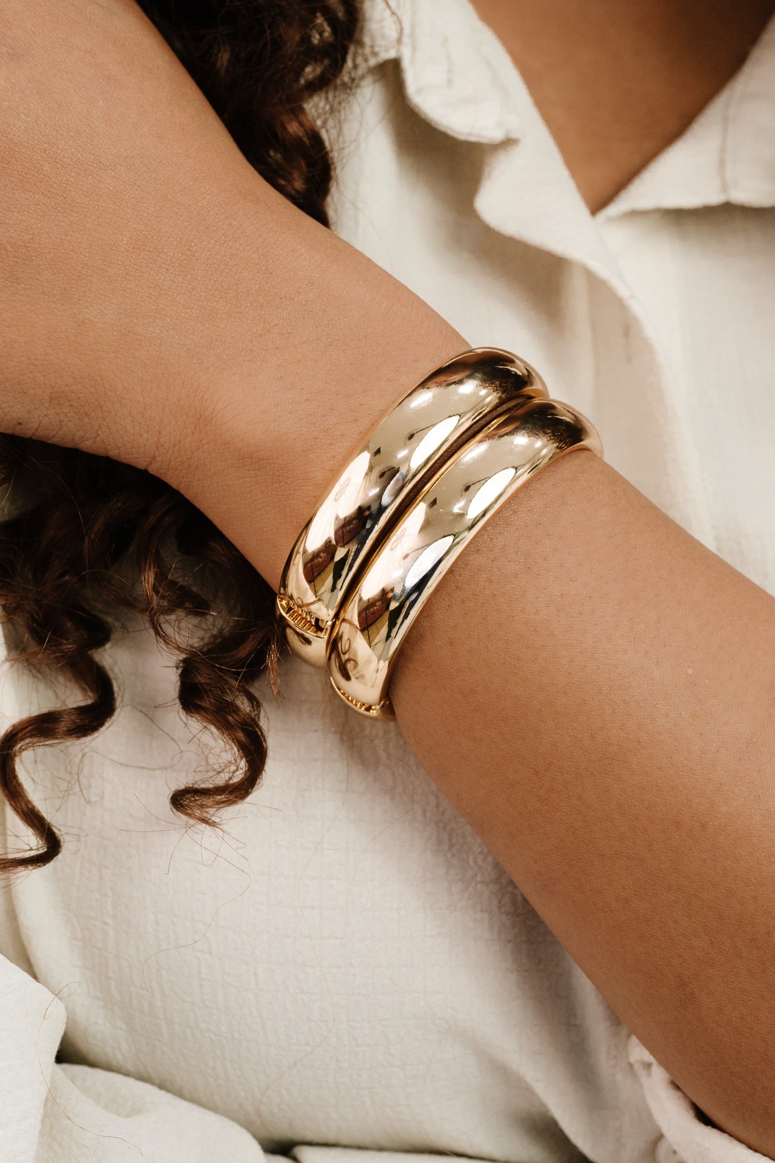 Open Ring Buckle Bracelet Sterling Silver & 14K Yellow Gold | The Gilded  Oyster