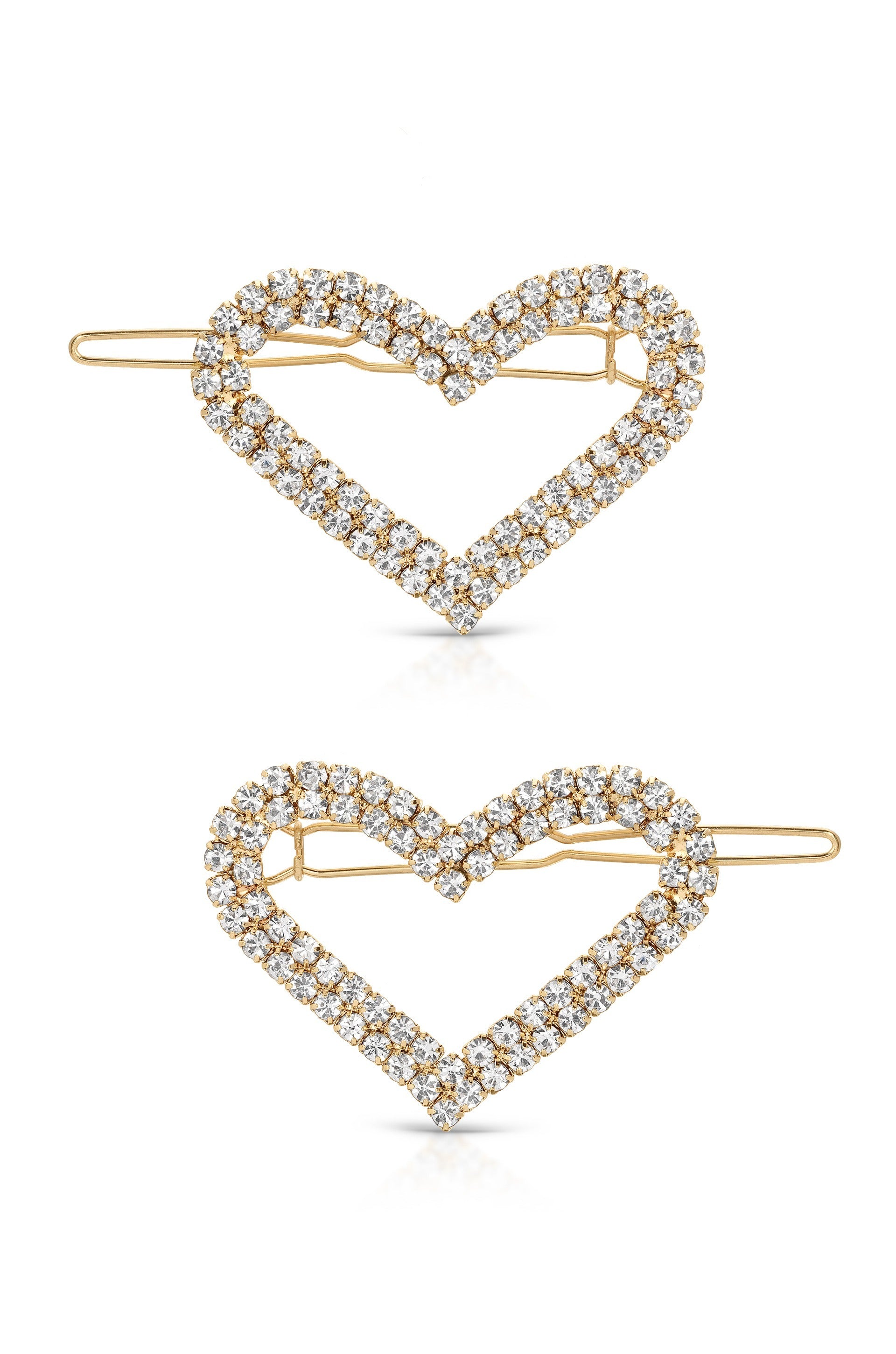 Aphrodite Heart Crystal Barrette Set