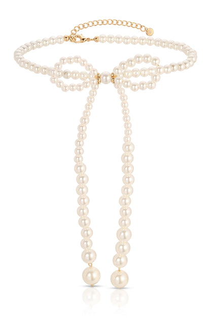 Venus Pearl Bow Necklace