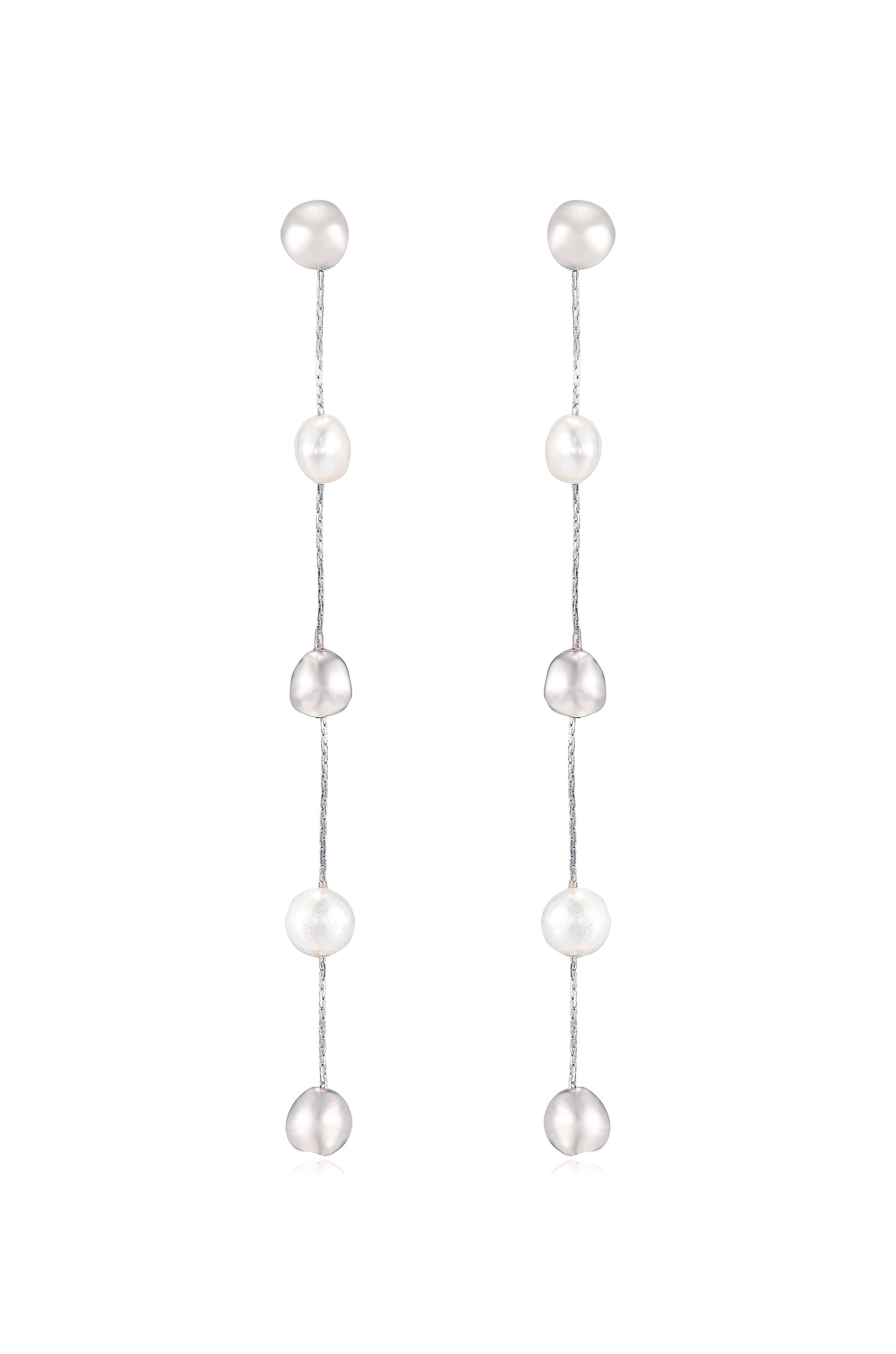 Alternating Freshwater Pearl Drop Earrings