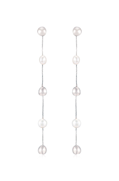 Alternating Freshwater Pearl Drop Earrings