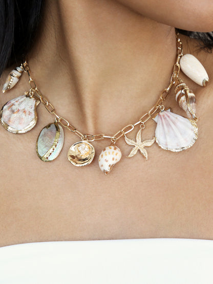 Private Island Assorted Shell Necklace on model 2