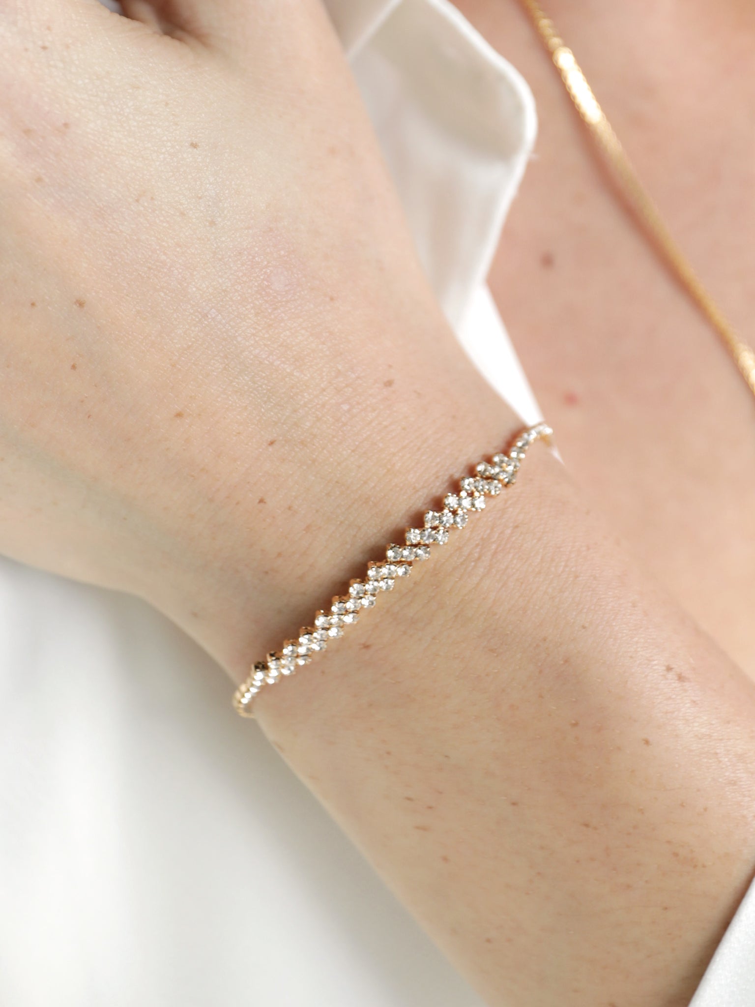 Delicate Shine Adjustable Bracelet on model