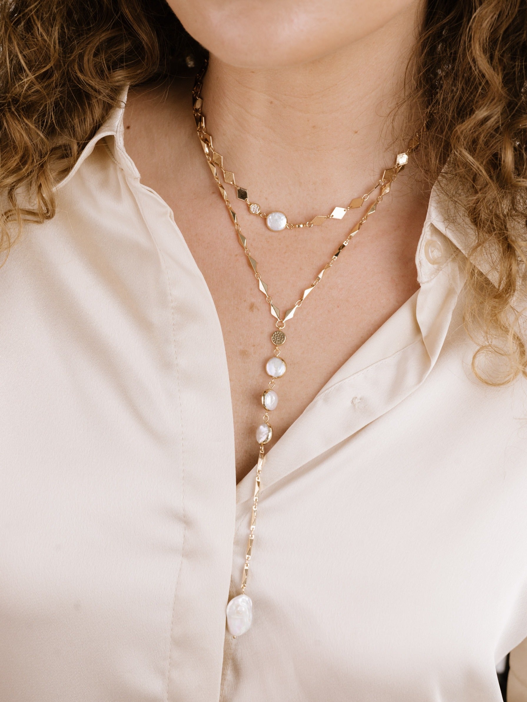 Freshwater Pearl hotsell and Paisley Charm Lariat