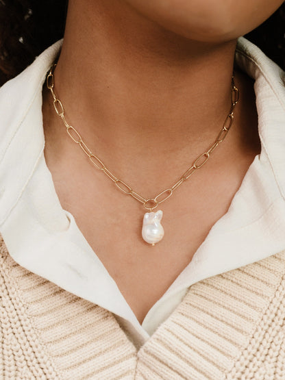 Single Pearl Chain Necklace