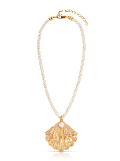Scallop Shell Pendant Necklace full view