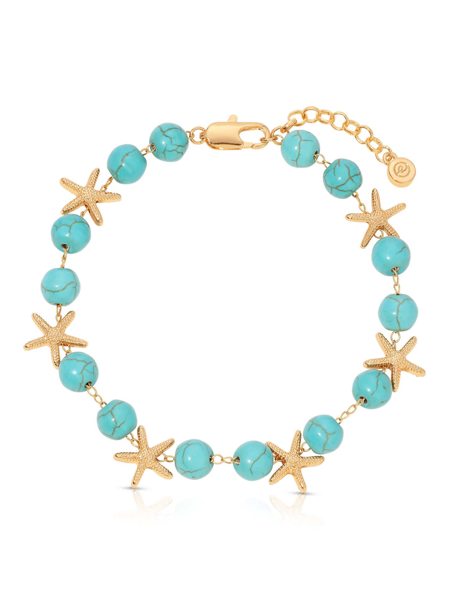 Starfish and Turquoise Beaded Anklet