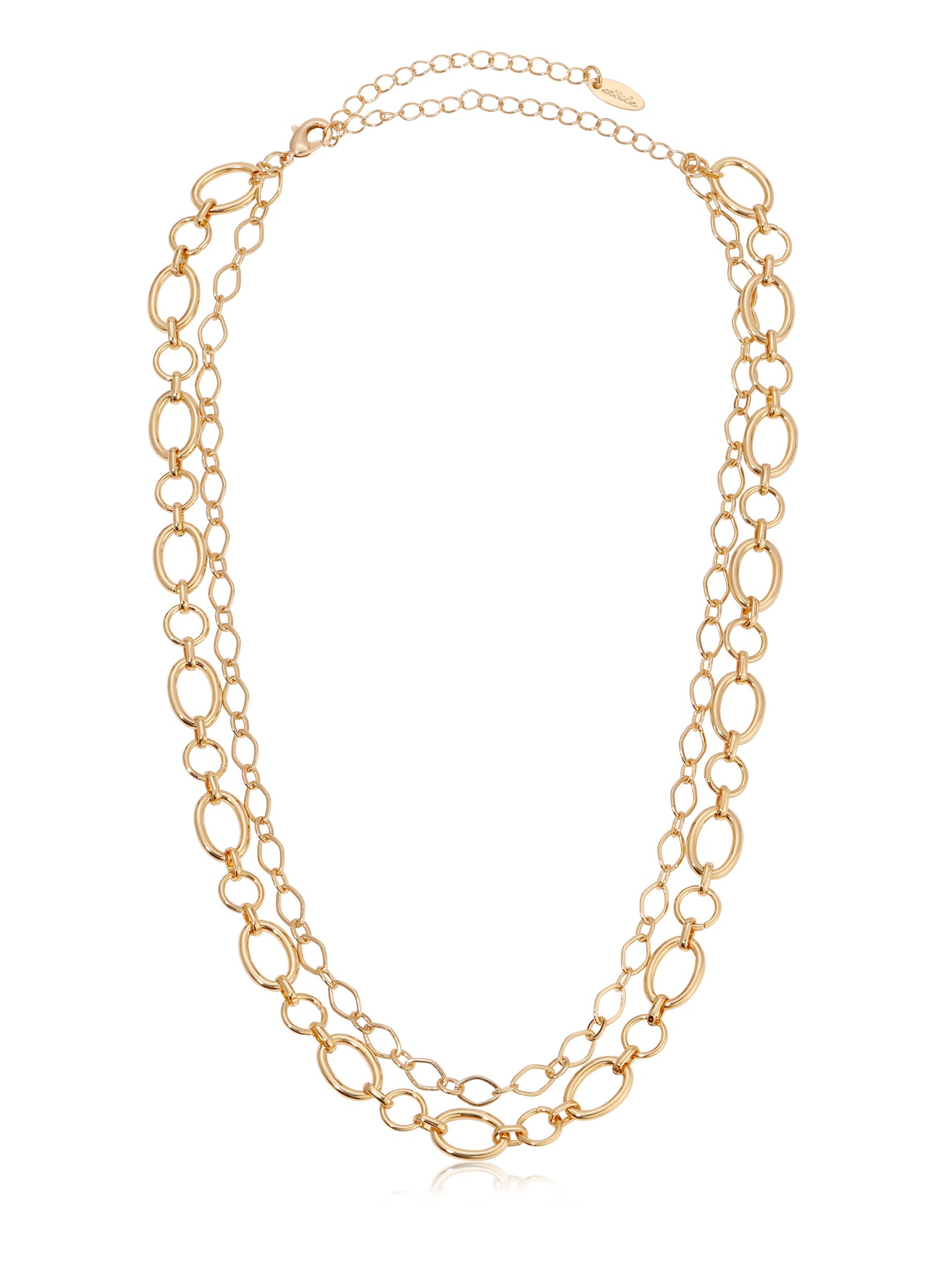 Large Links Double Chain Necklace