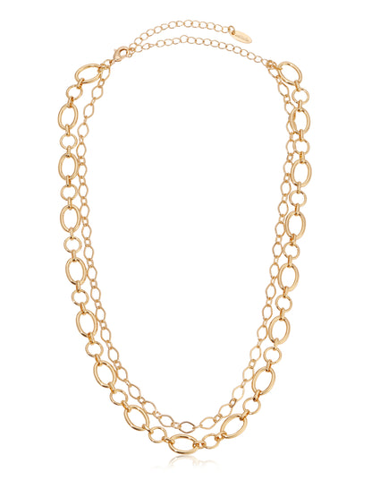 Large Links Double Chain Necklace