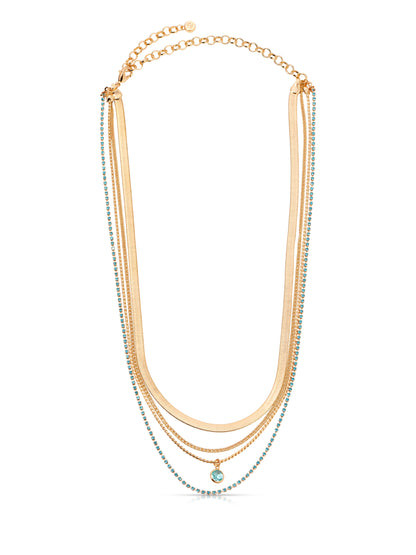 All the Chains Aqua Layered Necklace