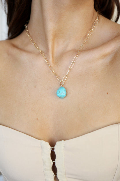 Turquoise Open Links Necklace