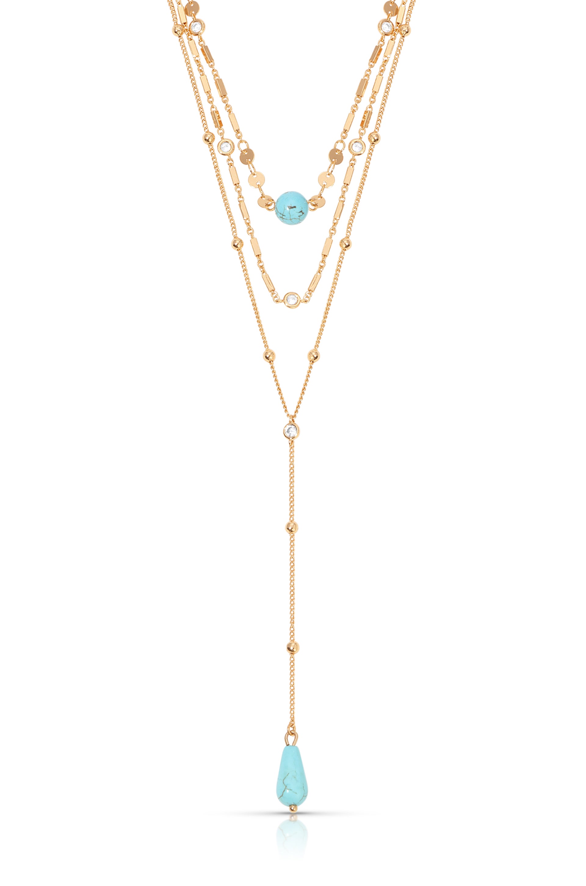 Forever Falling Turquoise Multi-Chain Lariat Choker