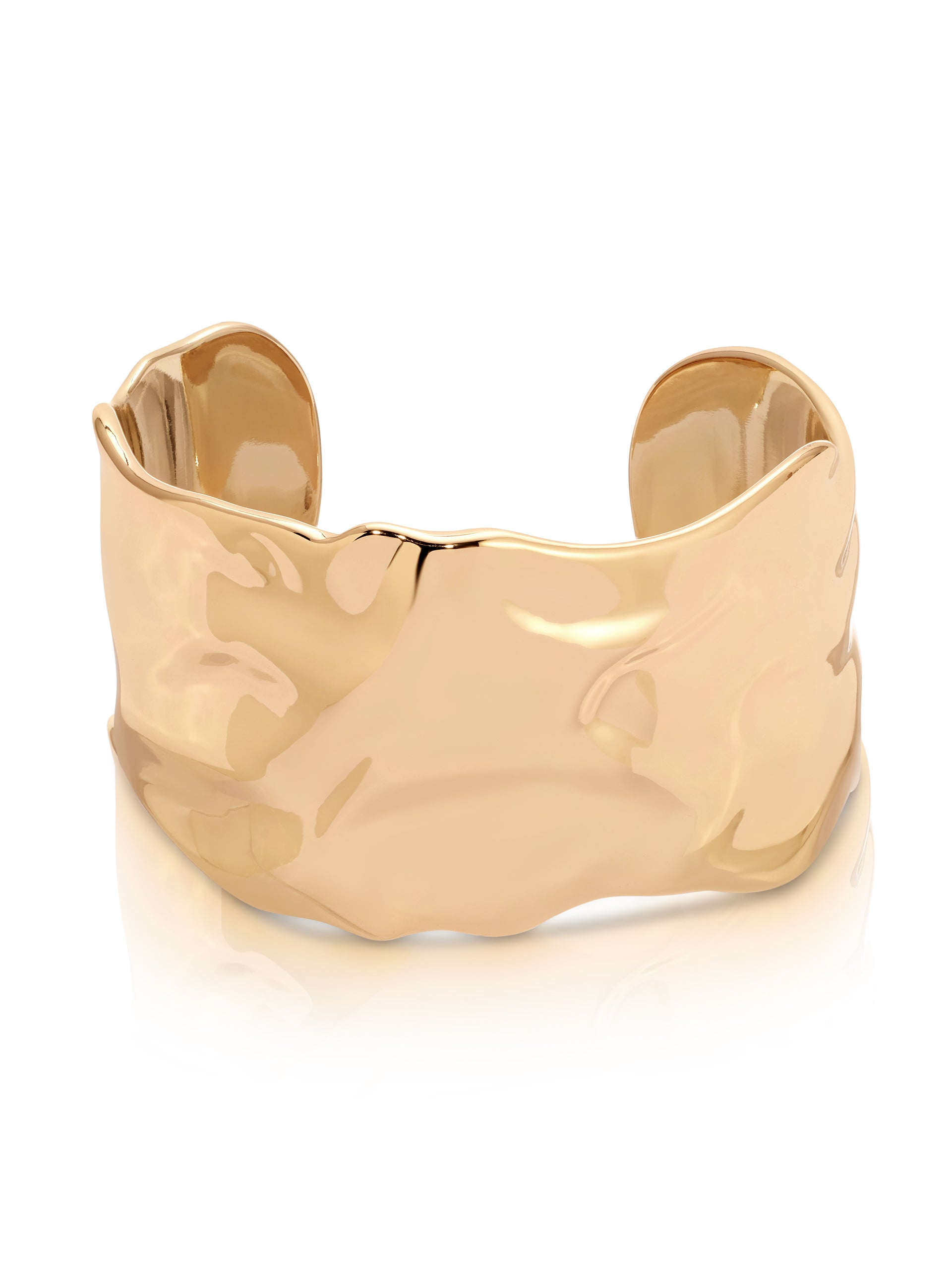 Thick Sculpted Cuff in gold