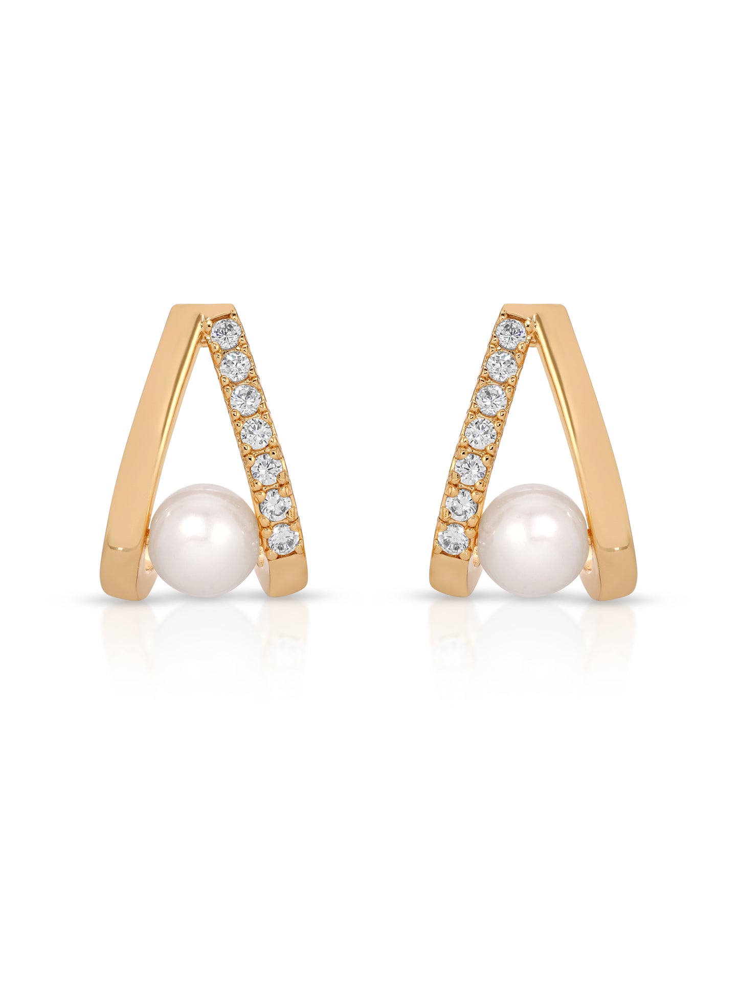 Pavé and Pearl Earrings close