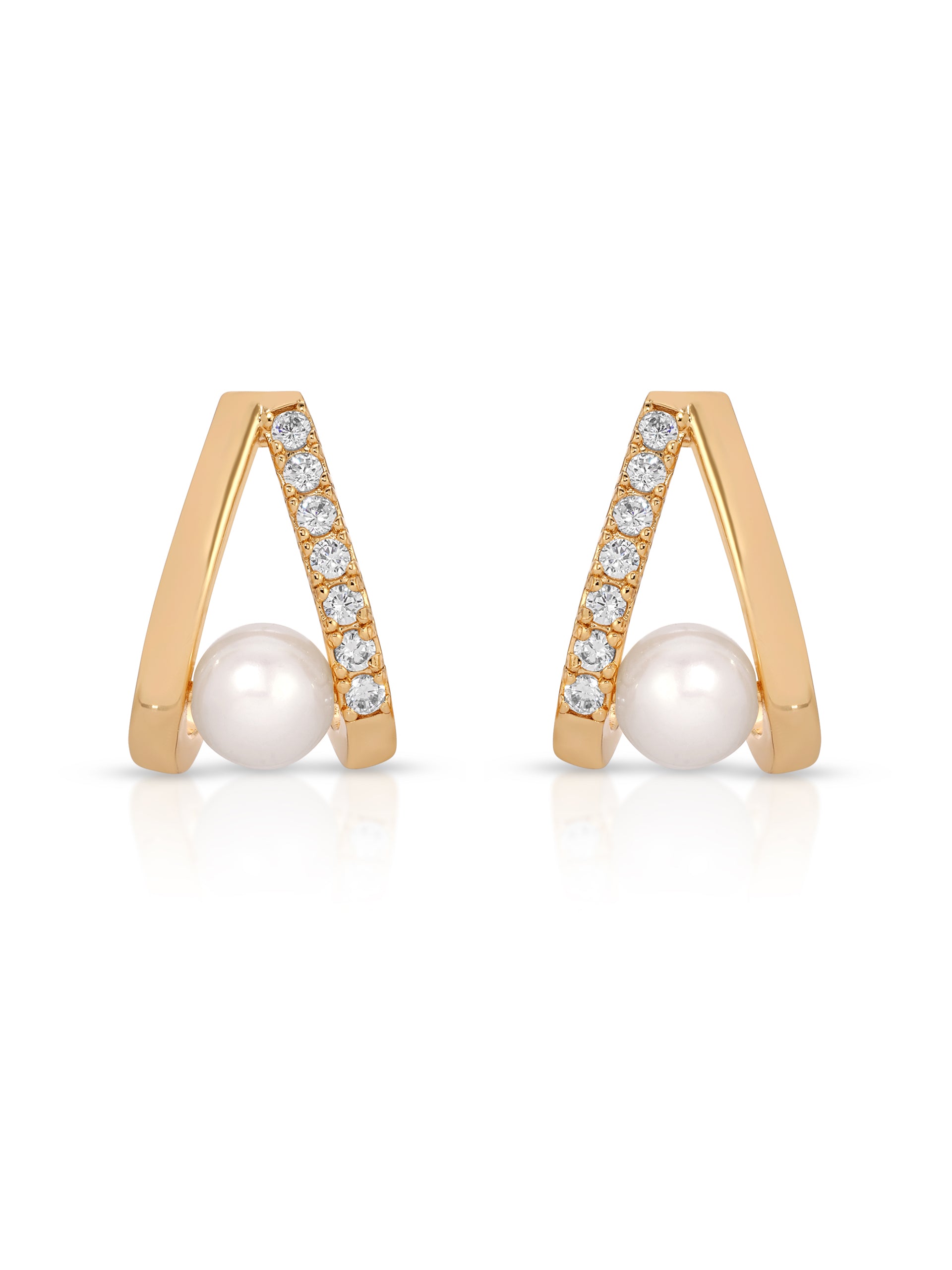 Pavé and Pearl Earrings close