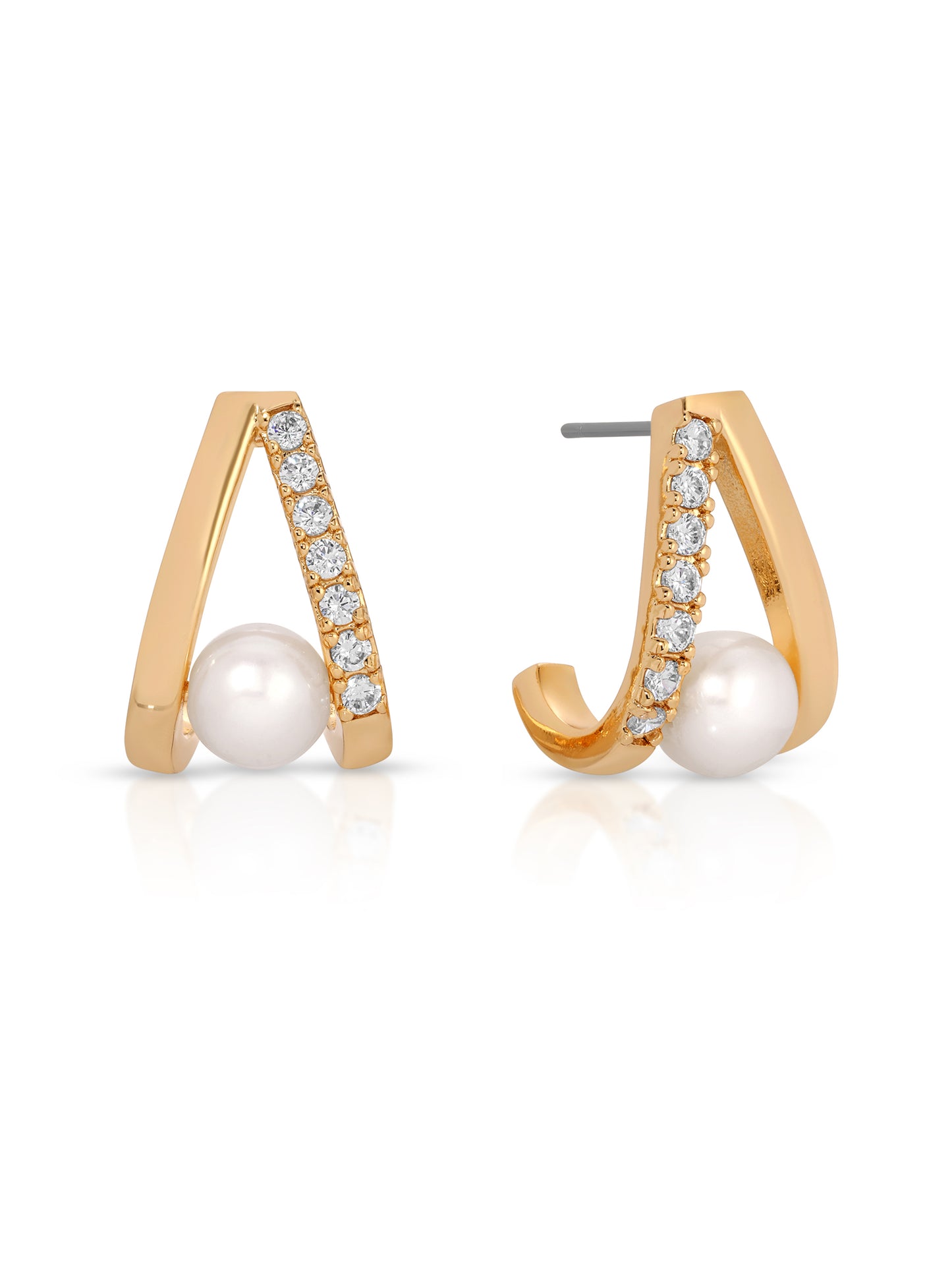 Pavé and Pearl Earrings