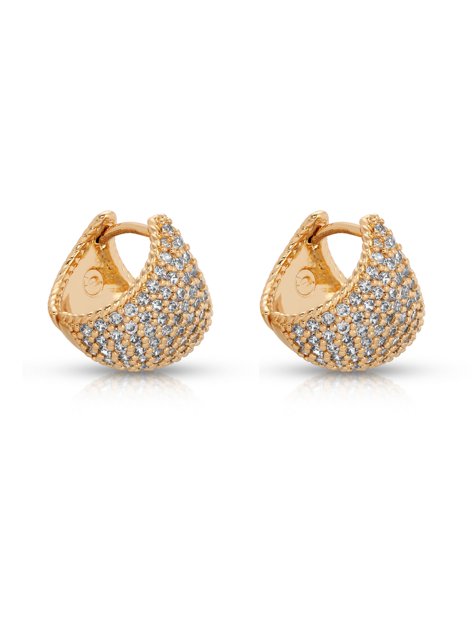 Pavé Encrusted Huggie Hoops side