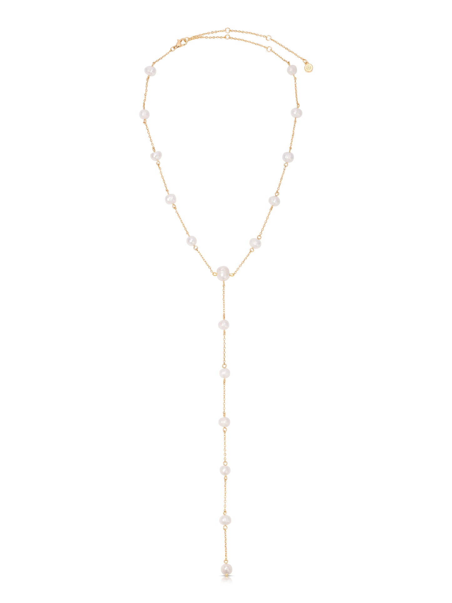 Dripping Pearl Lariat Necklace full