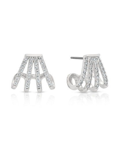 Glisten Wing Pavé Earrings in rhodium side