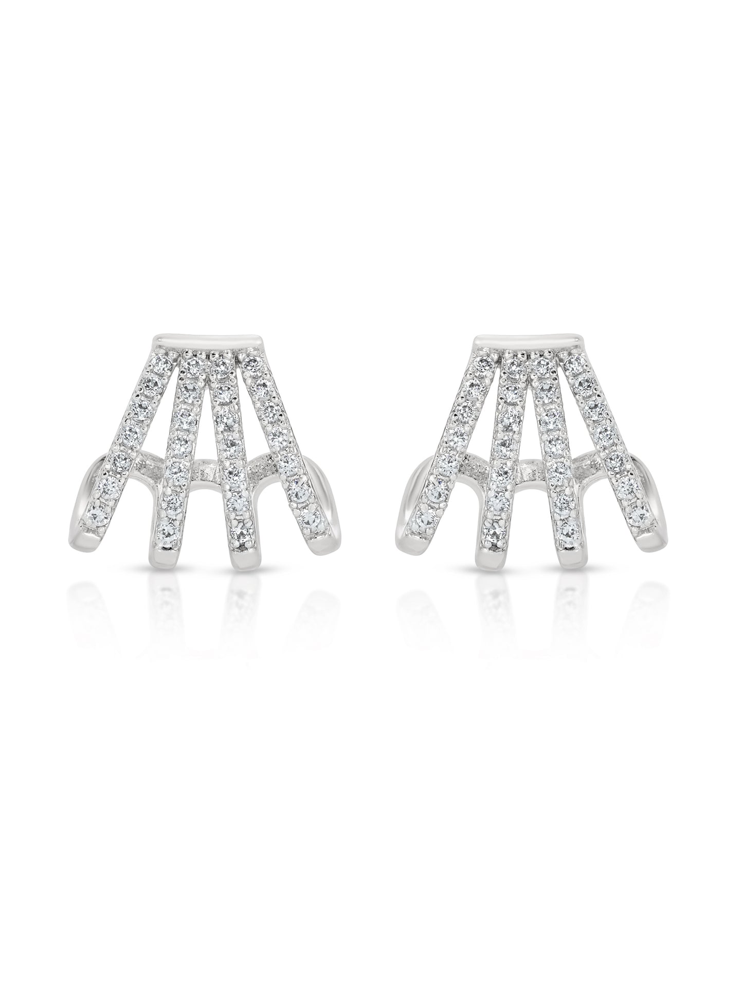 Glisten Wing Pavé Earrings in rhodium