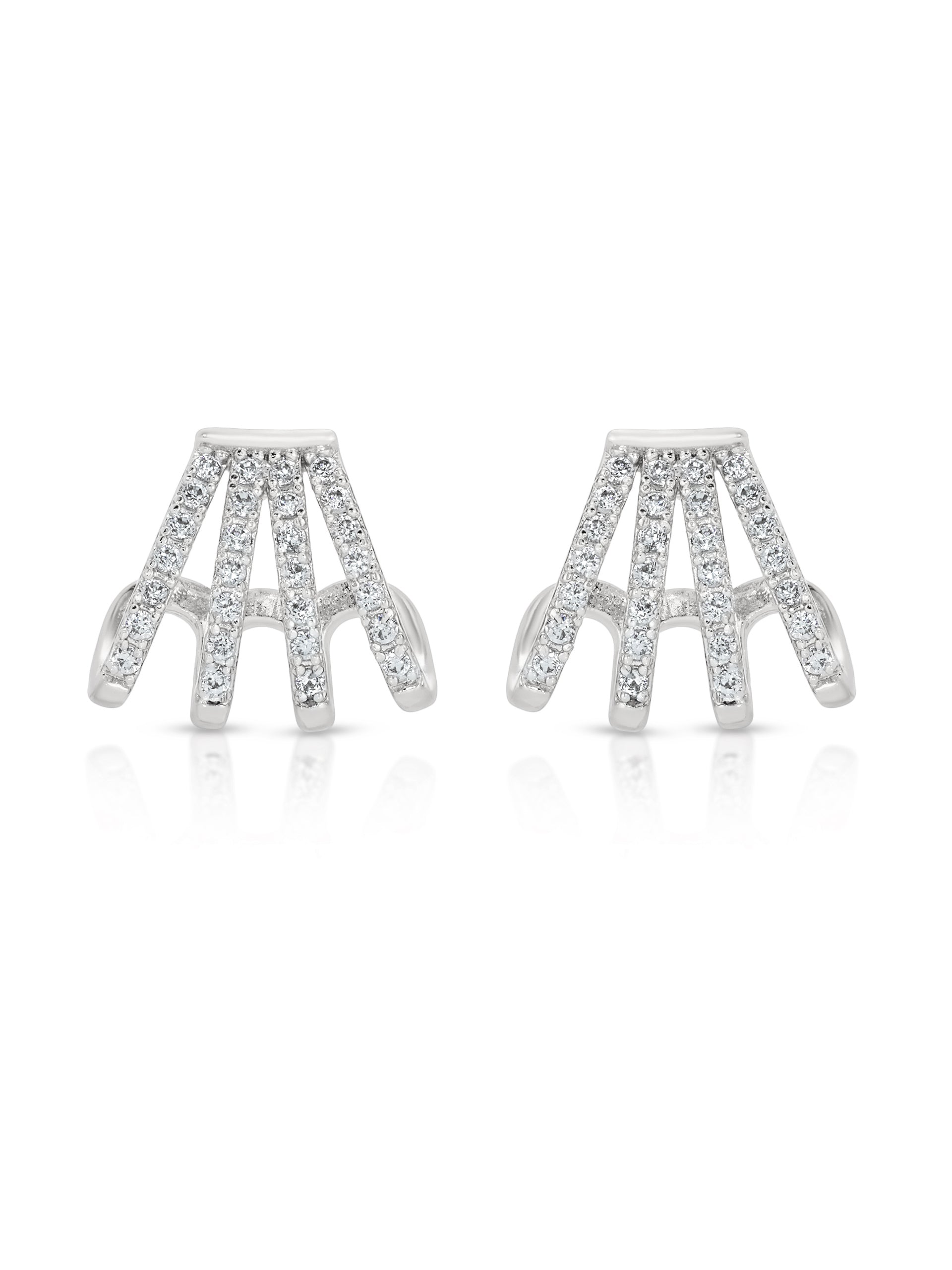 Glisten Wing Pavé Earrings in rhodium