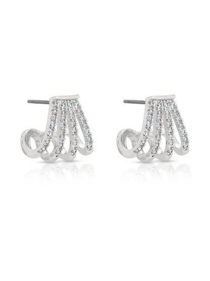 Glisten Wing Pavé Earrings on rhodium side view