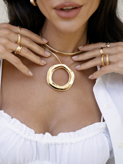 Open Circle Statement Necklace