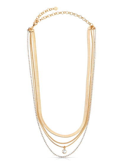 All the Chains Aqua Layered Necklace