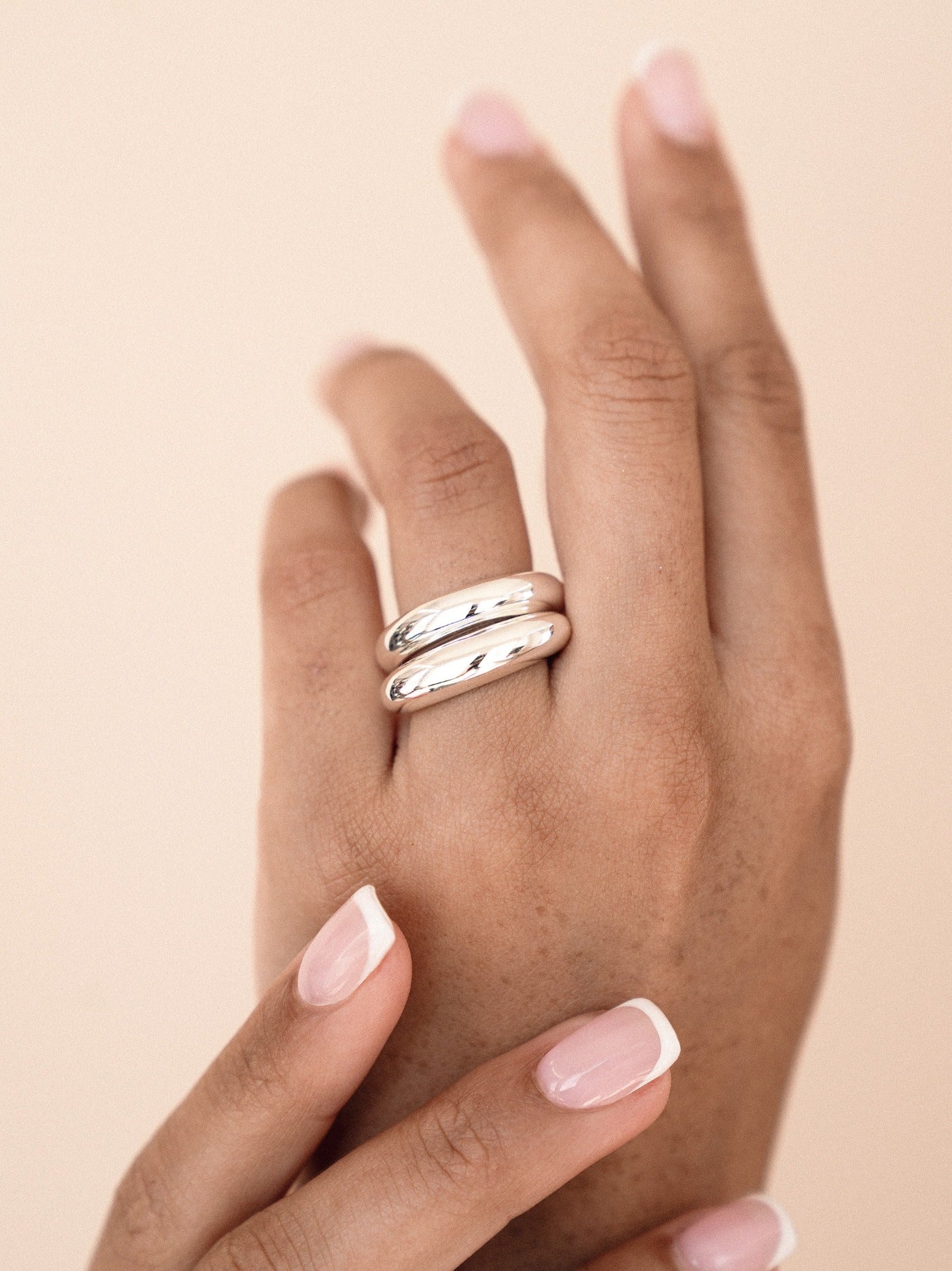 Modern Dome Ring Set