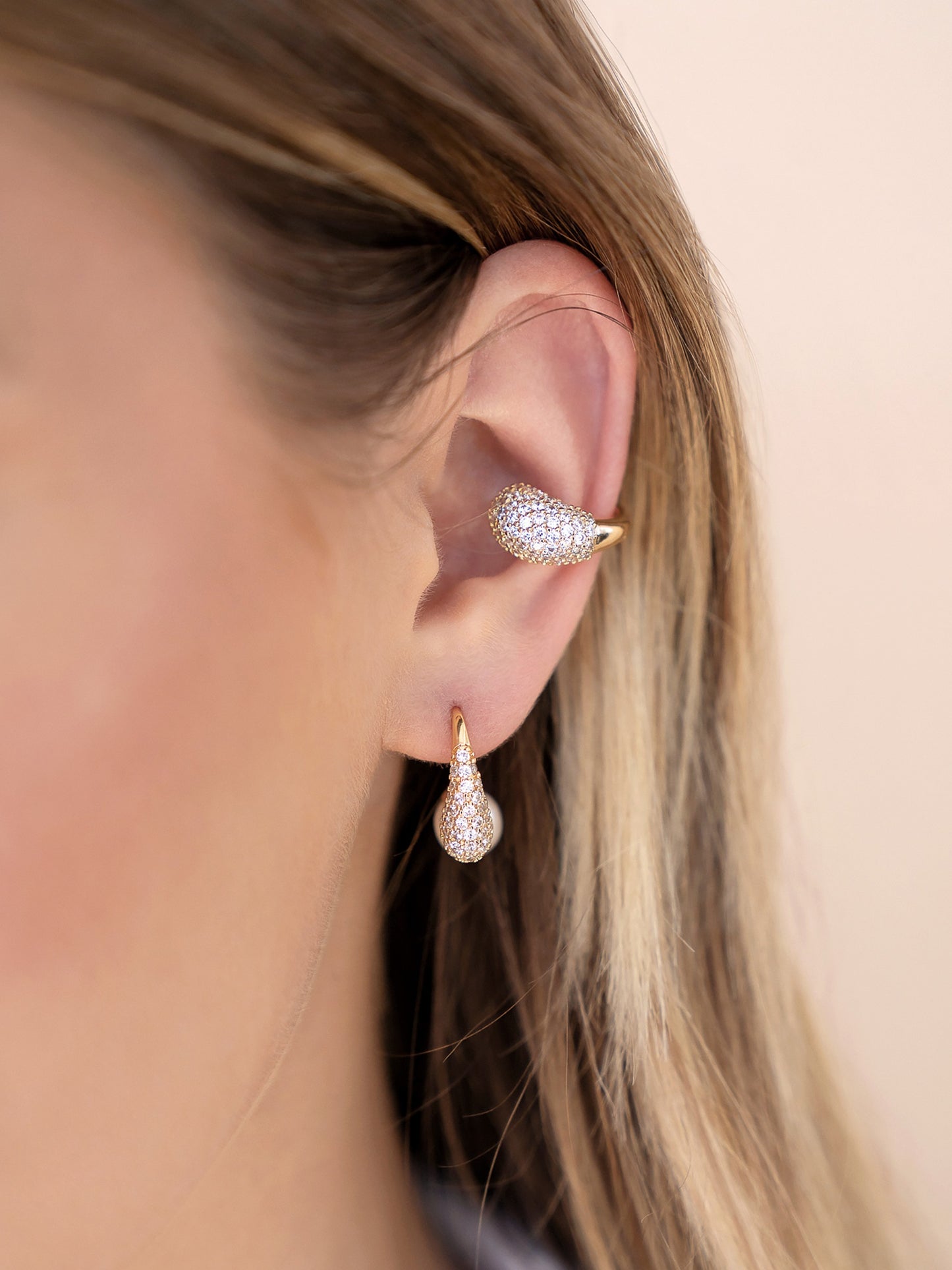 Pavé Ear Cuff on model 3