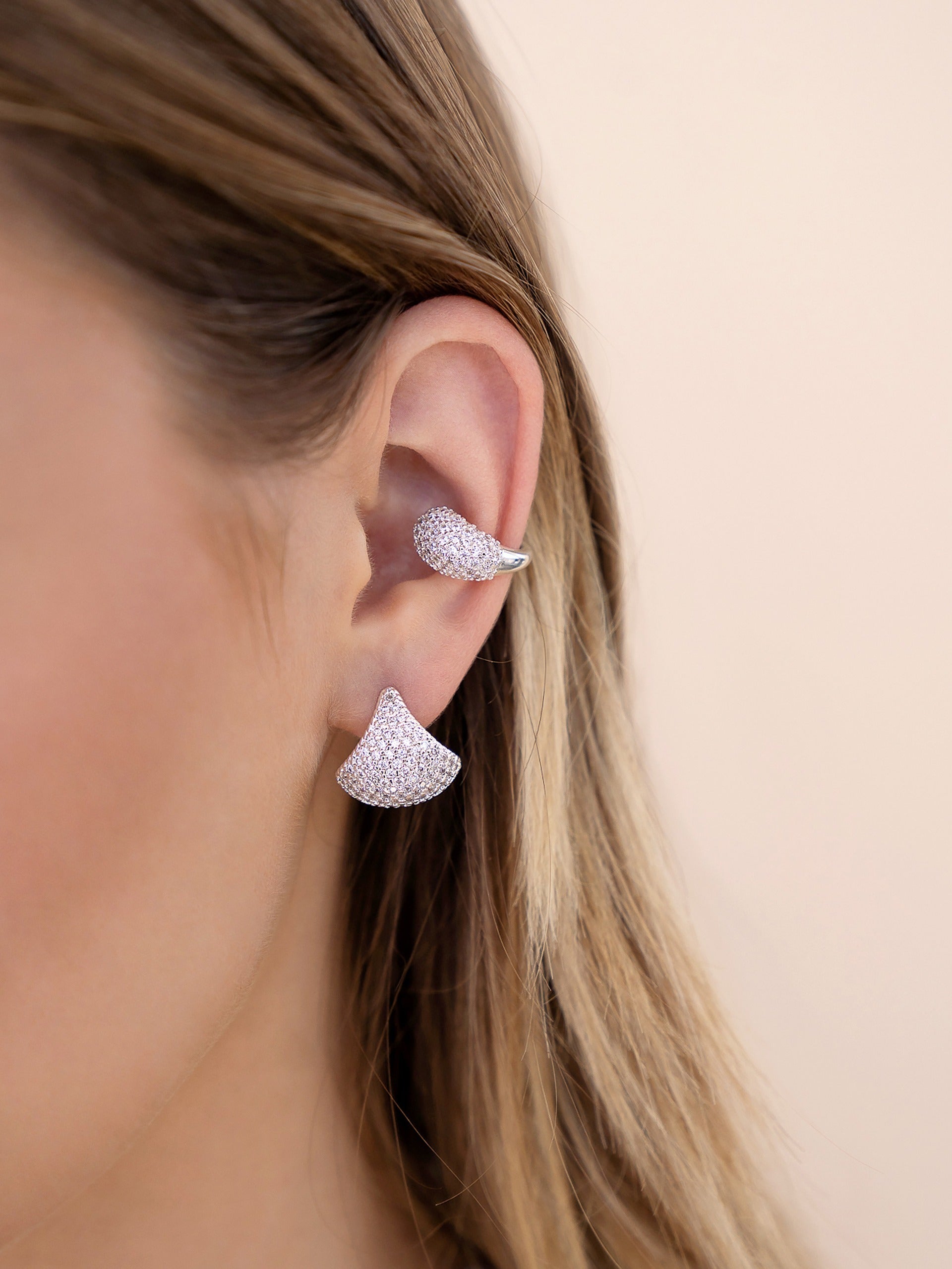 Pavé Ear Cuff on model 5