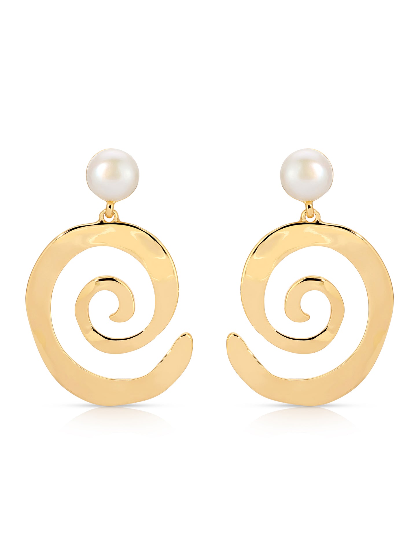 Aura Swirl Pearl Earrings