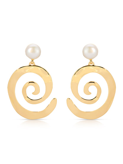 Aura Swirl Pearl Earrings