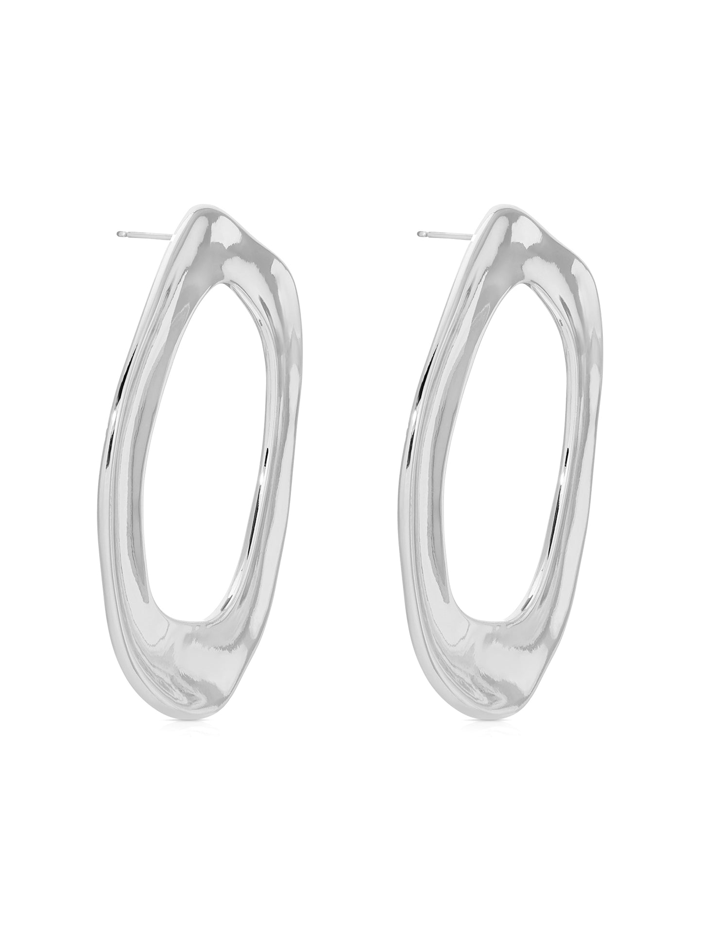 Open Circle Earrings silver